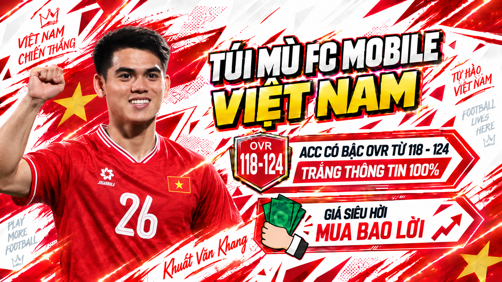 🇻🇳 Acc Fc Mobile Việt Nam OVR 118 - 124 + [ Trắng Thông Tin 100% ]